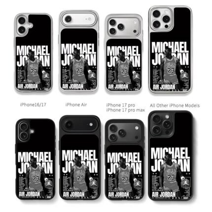 Michael Jordan Bulls 23 hoops art Chris Brown Phone Case Black Electroplated Silver For Iphone 11 To 17