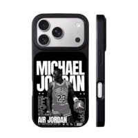 Michael Jordan Bulls 23 hoops art iPhone 17 Pro Max Black Case