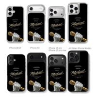 Michael poster bling glove gold mic Chris Brown Phone Case Black Electroplated Silver For Iphone 11 To 17
