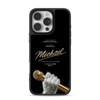 Michael poster bling glove gold mic iPhone 16 Pro Max Black Case