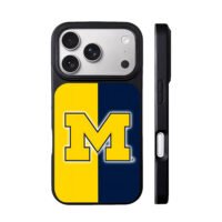 Michigan block M split yellow navy iPhone 17 Pro Max Black Case
