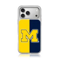 Michigan block M split yellow navy iPhone 17 Pro Max Electroplated Silver Case1