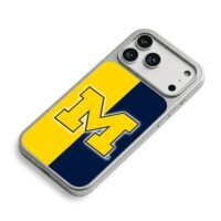 Michigan block M split yellow navy iPhone 17 Pro Max Electroplated Silver Case2