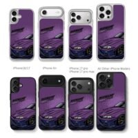 Midnight Purple V spec GTR R34 JDM Chris Brown Phone Case Black Electroplated Silver For Iphone 11 To 17
