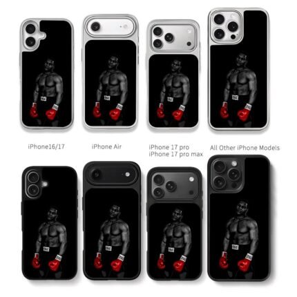 Mike Tyson with red Everlast gloves Chris Brown Phone Case Black Electroplated Silver For Iphone 11 To 17