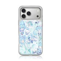 Miku Cinnamoroll mint stickers iPhone 17 Pro Max Electroplated Silver Case1