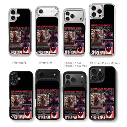 Miles Morales Spider Man comic art Chris Brown Phone Case Black Electroplated Silver For Iphone 11 To 17