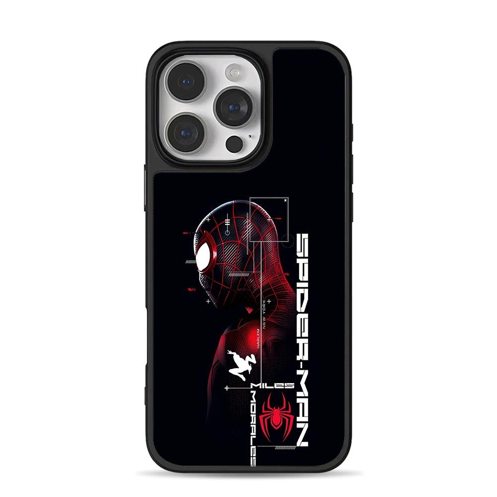 Miles Morales Spider Man profile iPhone 16 Pro Max Black Case Miles Morales Spider Man profile iPhone 16 Pro Max Black Case