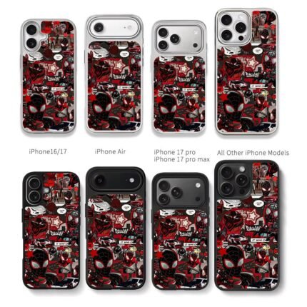Miles Morales Spiderman Car Collage Chris Brown Phone Case Black Electroplated Silver For Iphone 11 To 17