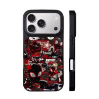 Miles Morales Spiderman Car Collage iPhone 17 Pro Max Black Case
