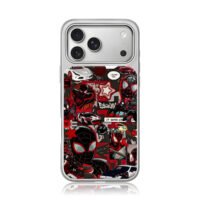 Miles Morales Spiderman Car Collage iPhone 17 Pro Max Electroplated Silver Case1