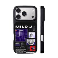 Milo J singer bus album collage iPhone 17 Pro Max Black Case