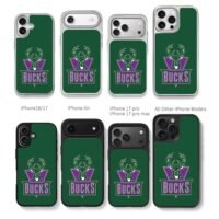 Milwaukee Bucks NBA deer head logo Chris Brown Phone Case Black Electroplated Silver For Iphone 11 To 17