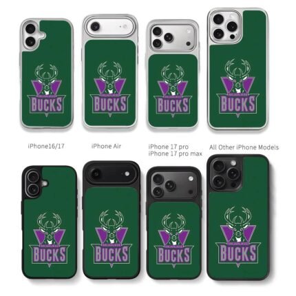 Milwaukee Bucks NBA deer head logo Chris Brown Phone Case Black Electroplated Silver For Iphone 11 To 17