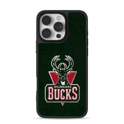 Milwaukee Bucks NBA deer head logo iPhone 16 Pro Max Black Case
