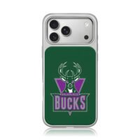 Milwaukee Bucks NBA deer head logo iPhone 17 Pro Max Electroplated Silver Case1
