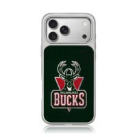 Milwaukee Bucks NBA deer head logo iPhone 17 Pro Max Electroplated Silver Case1