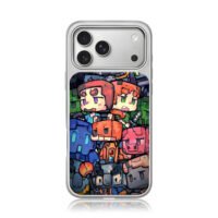 Minecraft cartoon Steve Alex mobs iPhone 17 Pro Max Electroplated Silver Case1