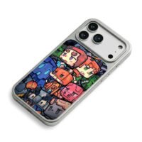 Minecraft cartoon Steve Alex mobs iPhone 17 Pro Max Electroplated Silver Case2