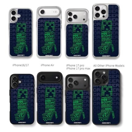 Minecraft Creeper text art TNT boom Chris Brown Phone Case Black Electroplated Silver For Iphone 11 To 17