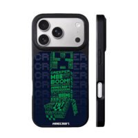 Minecraft Creeper text art TNT boom iPhone 17 Pro Max Black Case