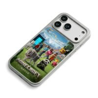 Minecraft Movie poster with mobs iPhone 17 Pro Max Electroplated Silver Case2