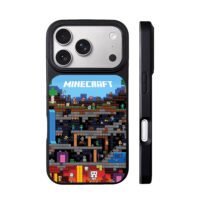 Minecraft pixel mobs and blocks iPhone 17 Pro Max Black Case