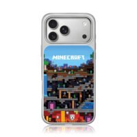 Minecraft pixel mobs and blocks iPhone 17 Pro Max Electroplated Silver Case1