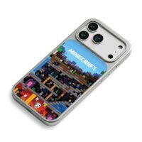 Minecraft pixel mobs and blocks iPhone 17 Pro Max Electroplated Silver Case2