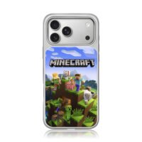 Minecraft Steve Alex and game mobs iPhone 17 Pro Max Electroplated Silver Case1