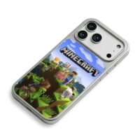 Minecraft Steve Alex and game mobs iPhone 17 Pro Max Electroplated Silver Case2