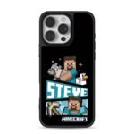 Minecraft Steve wolf chicken pick iPhone 16 Pro Max Black Case