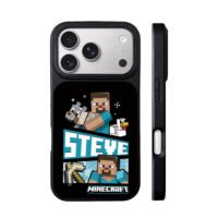 Minecraft Steve wolf chicken pick iPhone 17 Pro Max Black Case
