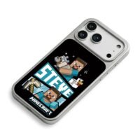 Minecraft Steve wolf chicken pick iPhone 17 Pro Max Electroplated Silver Case2