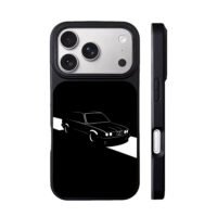 Minimalist BMW E30 Wagon Silhouette iPhone 17 Pro Max Black Case