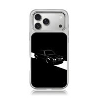 Minimalist BMW E30 Wagon Silhouette iPhone 17 Pro Max Electroplated Silver Case1