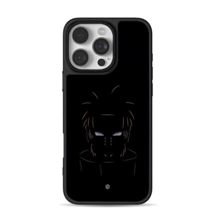 Minimalist Naruto Pain Rinnegan art iPhone 16 Pro Max Black Case