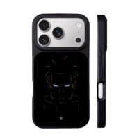 Minimalist Naruto Pain Rinnegan art iPhone 17 Pro Max Black Case