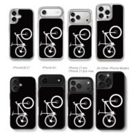 Minimalist white bike silhouette Chris Brown Phone Case Black Electroplated Silver For Iphone 11 To 17