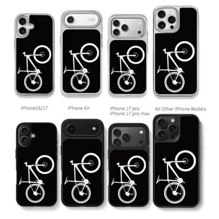 Minimalist white bike silhouette Chris Brown Phone Case Black Electroplated Silver For Iphone 11 To 17