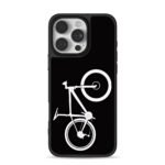 Minimalist white bike silhouette iPhone 16 Pro Max Black Case
