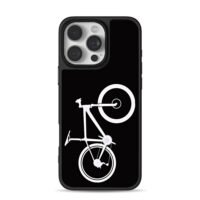 Minimalist white bike silhouette iPhone 16 Pro Max Black Case