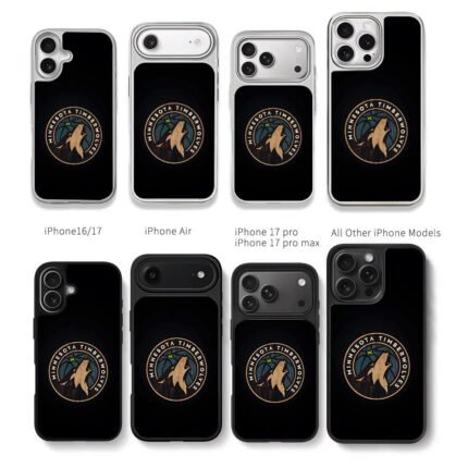 Minnesota Timberwolves wolf logo Chris Brown Phone Case Black Electroplated Silver For Iphone 11 To 17