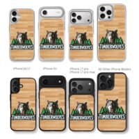 Minnesota Timberwolves wolf logo Chris Brown Phone Case Black Electroplated Silver For Iphone 11 To 17