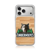 Minnesota Timberwolves wolf logo iPhone 17 Pro Max Electroplated Silver Case1