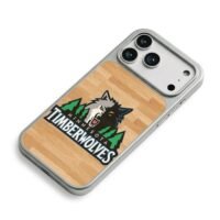 Minnesota Timberwolves wolf logo iPhone 17 Pro Max Electroplated Silver Case2