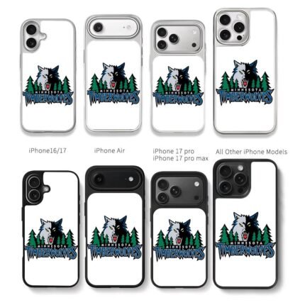 Minnesota Timberwolves wolf pine Chris Brown Phone Case Black Electroplated Silver For Iphone 11 To 17