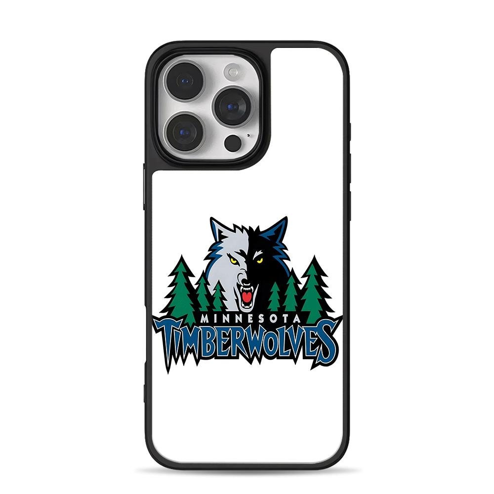 Minnesota Timberwolves wolf pine iPhone 16 Pro Max Black Case Minnesota Timberwolves wolf pine iPhone 16 Pro Max Black Case