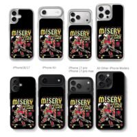Misery worldwide combat robot skull Chris Brown Phone Case Black Electroplated Silver For Iphone 11 To 17