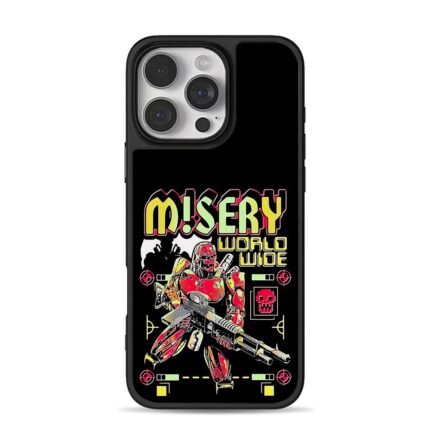 Misery worldwide combat robot skull iPhone 16 Pro Max Black Case